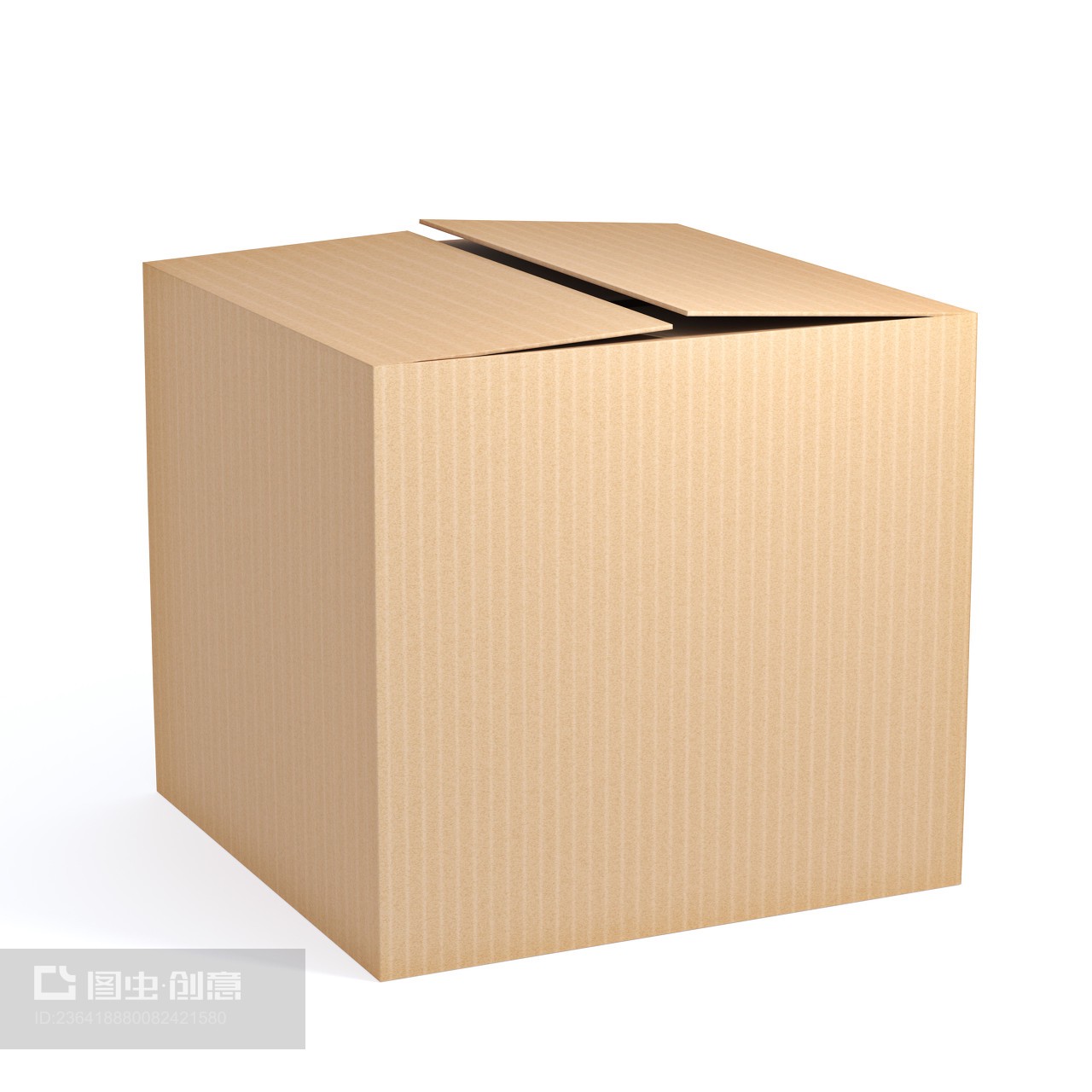 Brown cardboard box isolated on white background